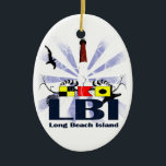 Ornamento De Cerâmica Ilha de Long Beach<br><div class="desc">Ilha New-jersey de Long Beach.</div>