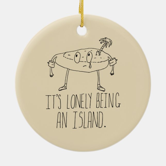 Ornamento De Cerâmica Ilha dos desenhos animados (Traseira)