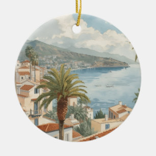 Ornamento De Cerâmica Ilhas Baleares Viagem Francesa Vintage