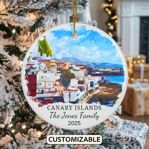 Ornamento De Cerâmica Ilhas Canárias Personalizadas, Presente nas Ilhas