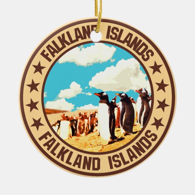 Ornamento De Cerâmica Ilhas Falkland (Frente)