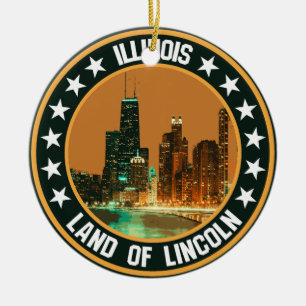 Ornamento De Cerâmica Illinois