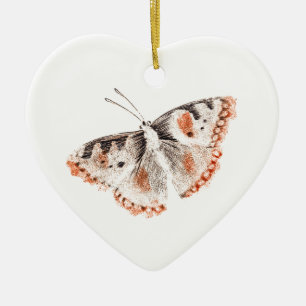Ornamento De Cerâmica Ilustração Antiga da Borboleta Vintage