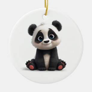 Ornamento De Cerâmica Ilustração de Arte de Panda Sentado em Cartoon