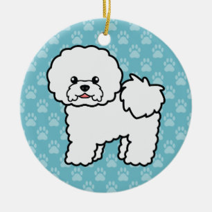 Ornamento De Cerâmica Ilustração de Cachorro Bichon Frise