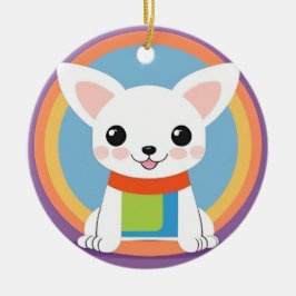 Ornamento De Cerâmica Ilustração de Cachorro de Desenho Animado Fofo