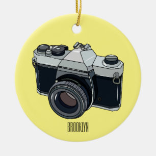 Ornamento De Cerâmica Ilustração de desenho animado com câmera de filme