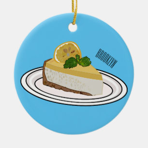 Ornamento De Cerâmica Ilustração de desenho animado com queijo limão