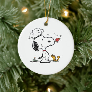 Ornamento De Cerâmica Ilustração de desenho animado de astronauta Beagle