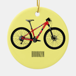 Ornamento De Cerâmica Ilustração de desenho animado de bicicleta