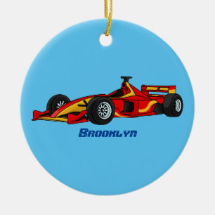 Ornamento De Cerâmica Ilustração de desenho animado de carros de alta 