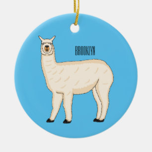 Ornamento De Cerâmica Ilustração de desenho animado de Llama