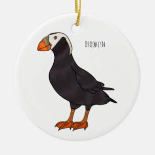 Ornamento De Cerâmica Ilustração de desenho animado de pássaros puffin t