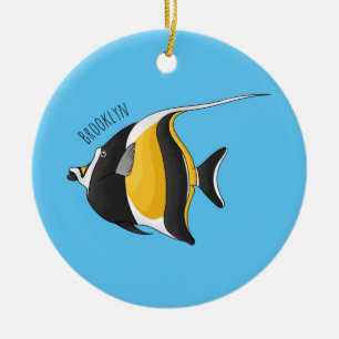Ornamento De Cerâmica ilustração de desenho animado de peixe-ídolo-moor