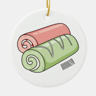 Ornamento De Cerâmica Ilustração de desenho animado de rolo/rolo