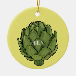 Ornamento De Cerâmica Ilustração de desenho animado do Artichoke