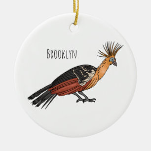 Ornamento De Cerâmica ilustração de desenho animado do pássaro Hoatzin