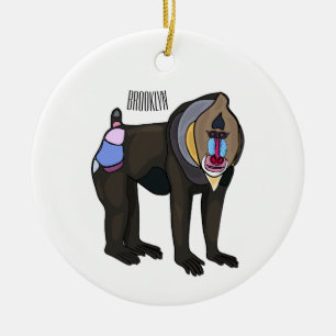 Ornamento De Cerâmica Ilustração de desenho animado Mandrill