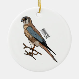 Ornamento De Cerâmica Ilustração de desenho de aves do estrel americano