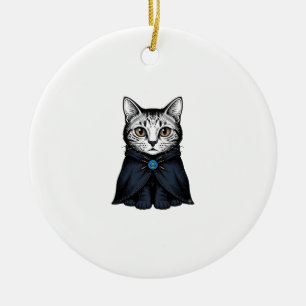 Ornamento De Cerâmica Ilustração de Design de Retrato de Gato com Gravur