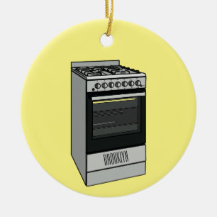 Ornamento De Cerâmica Ilustração de fogão elétrico em desenho animado