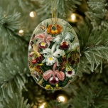 Ornamento De Cerâmica Ilustração de Orquídeas Vintage<br><div class="desc">A 74ª placa da Unstformen der Nature de 1904,  de Ernst Haeckel,  mostrando vários tipos de orquídeas. Uma bonito imagem de vintage para sua árvore de Natal. Acho que é bonito com alguns filtros de imagem no sistema.</div>