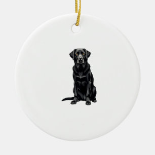 Ornamento De Cerâmica Ilustração de retrato de cão Labrador Retriever pr