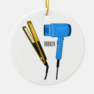 Ornamento De Cerâmica ilustração de secador de cabelo e chapinha