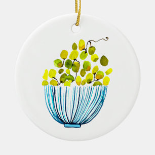 Ornamento De Cerâmica Ilustração de uvas em aquarela
