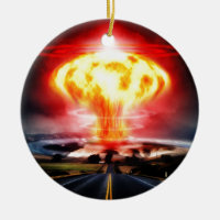 Ilustração do cogumelo atómico da explosão nuclear