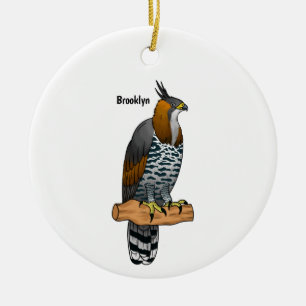 Ornamento De Cerâmica ilustração do desenho animado de aves de águia-orn