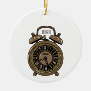 Ornamento De Cerâmica Ilustração do desenho do relógio do alarme
