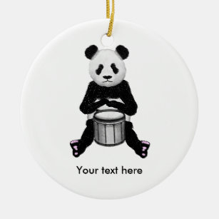Ornamento De Cerâmica Ilustração do tambor do urso de Panda