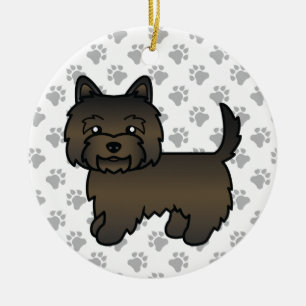 Ornamento De Cerâmica Ilustração e patas do Cairn Terrier Cairn