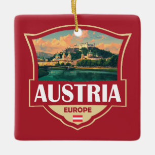 Ornamento De Cerâmica Ilustração Retro Insígnia da Áustria