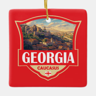 Ornamento De Cerâmica Ilustração Retro Insígnia da Geórgia