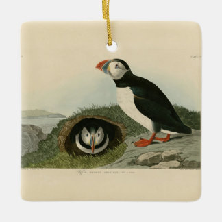 Ornamento De Cerâmica Ilustração Vintage Puffin