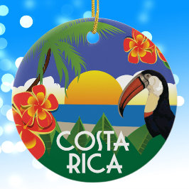 Ornamento De Cerâmica Ilustrações do estilo de vintage da Costa Rica