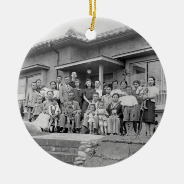 Ornamento De Cerâmica Imagem da Família Tu (Frente)