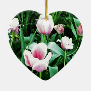 Ornamento De Cerâmica Imagem de Tulipas Rosa