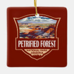 Ornamento De Cerâmica Imagem do Parque Nacional da Floresta Petrificada<br><div class="desc">Trabalho de arte de vetor de floresta petrificada. O parque está na Arizona nordeste e tem grandes depósitos de madeira petrificada.</div>