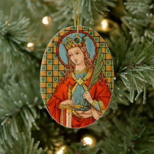 Ornamento De Cerâmica Imagem Dupla St. Bárbara (JP 01)