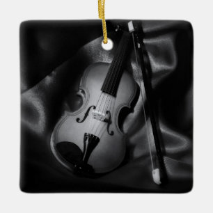 Ornamento De Cerâmica Imagem em preto e branco de uma vitrola