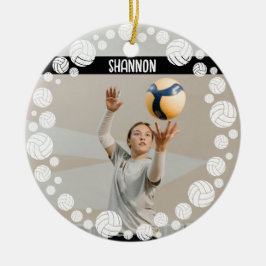 Ornamento De Cerâmica Imagem Personalizada de Volei Nome Ano 