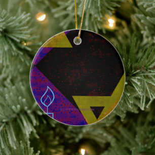 Ornamento De Cerâmica Imagem temática de Hanukkah da SlipperyJoe's amare