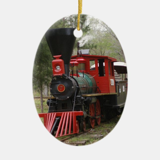 Ornamento De Cerâmica Imagens das locomotivas (Frente)