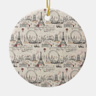 Ornamento De Cerâmica Imagens pretas & brancas do vintage de Europa