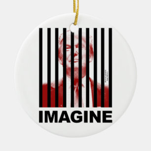 Ornamento De Cerâmica Imagine Trump atrás de Bares