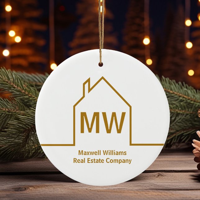 Ornamento De Cerâmica Imobilizador Dourado Chic Personalizado por Empres (Criador carregado)