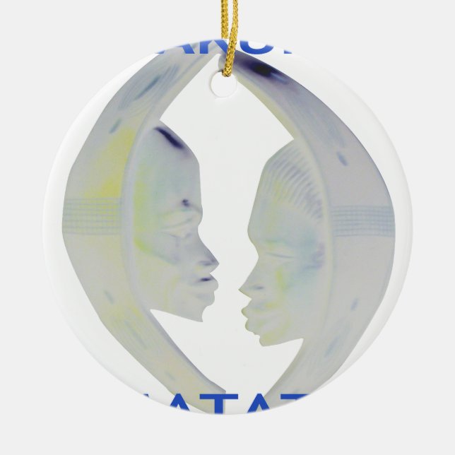 Ornamento De Cerâmica Impressão africano Hakuna Matata Design (Frente)